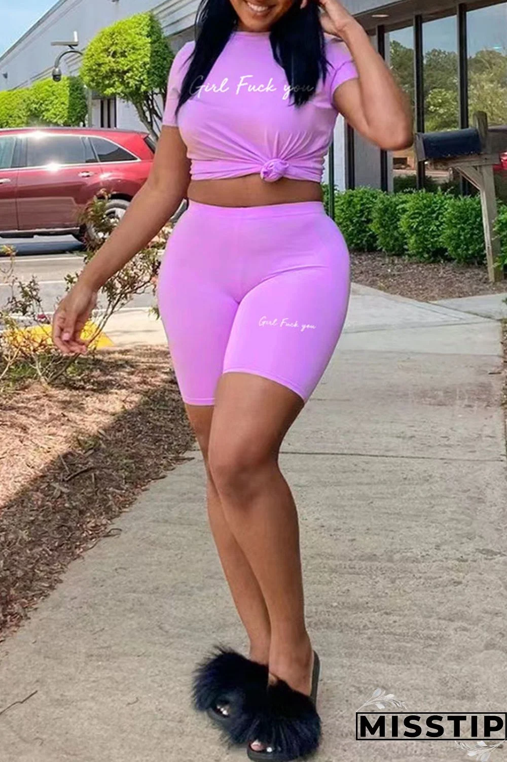 Black Casual Letter Print Patchwork O Neck Plus Size Two Pieces