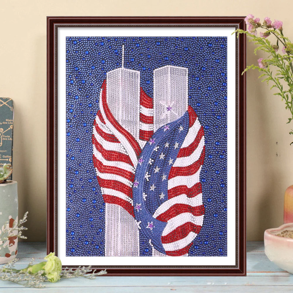 Diamond Painting - Full Crystal Rhinestone - US Flag(30*40cm)