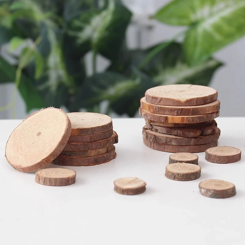 Athvotar Simple Round Wood Chips Log Cup Cushion Dinner Mat Photo Photography Decoration Props Children's Handmade Diy Materials