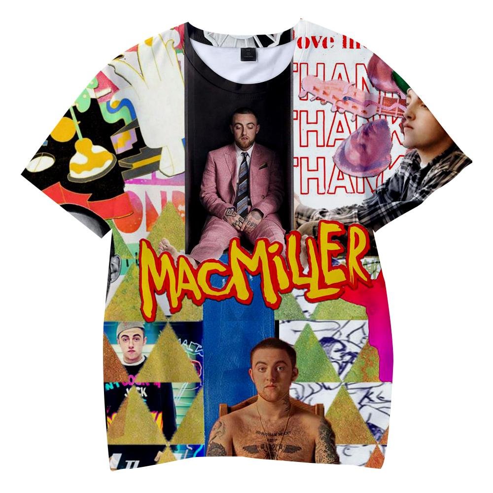 Mac Miller T-Shirt Round Neck Short Sleeves for Kids Adult Home Outdoor Wear