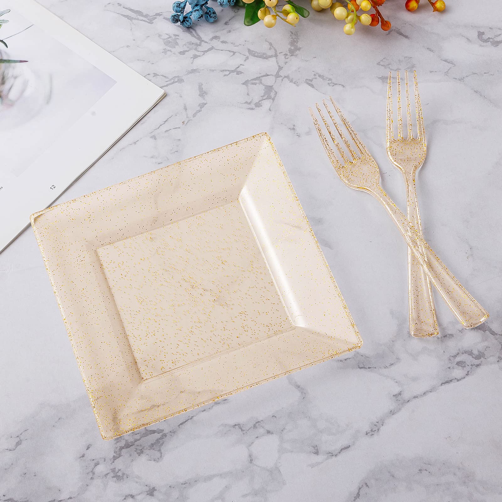Gold Powder Square Cake Placemat 10 Pieces