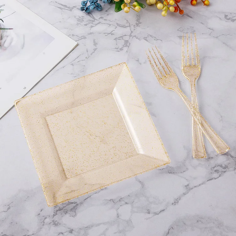 Gold Powder Square Cake Placemat 10 Pieces