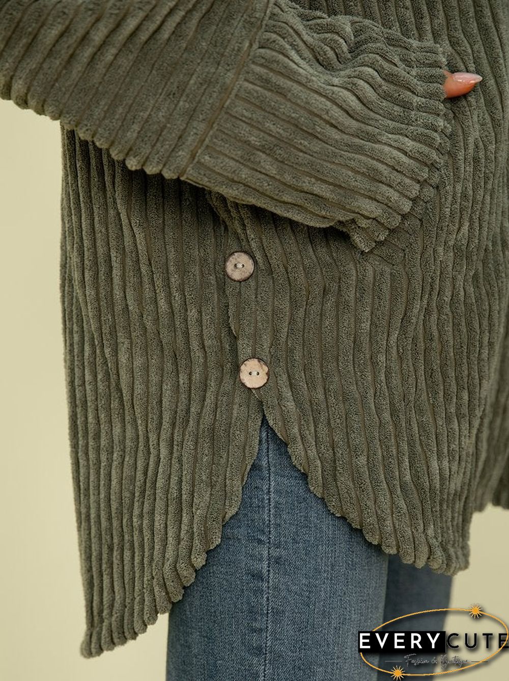 Plain Casual Outerwear