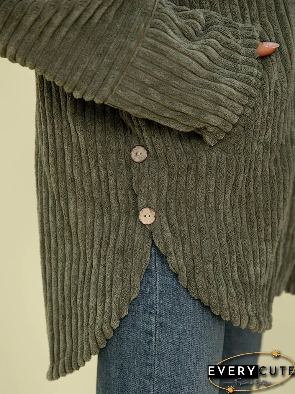 Plain Casual Outerwear