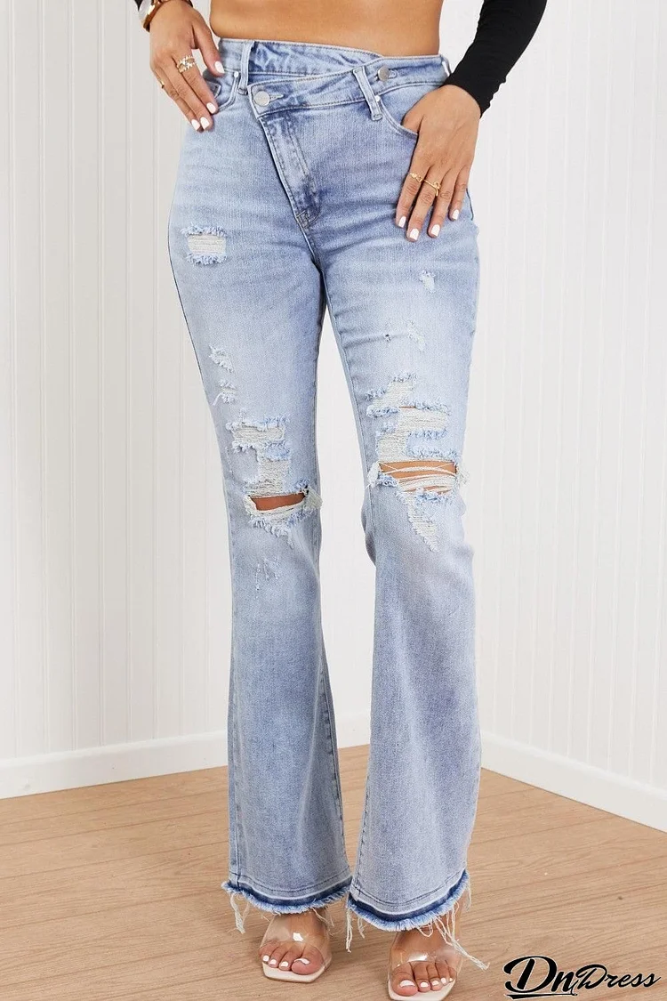 RISEN Valerie Full Size Crossover Flared Jeans