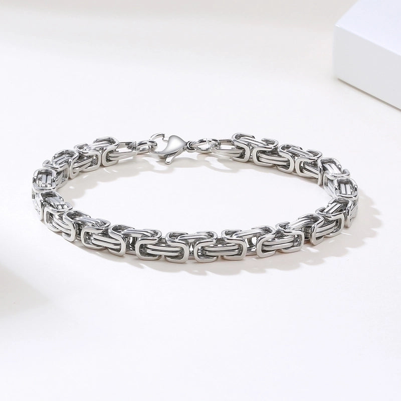 Basic Punk Solid Color 304 Stainless Steel 18K Gold Plated Men’s Bracelets