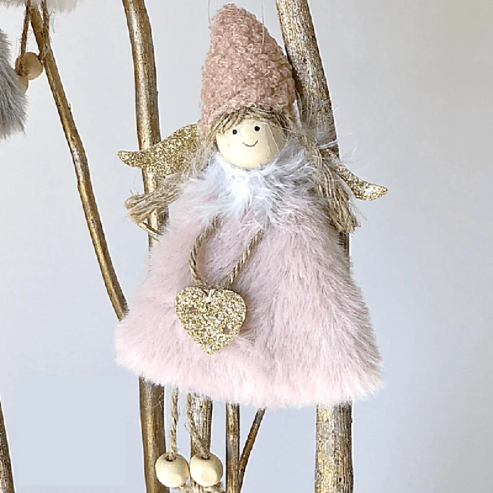 New creative Christmas ornaments mini cute plush angel doll pendant
