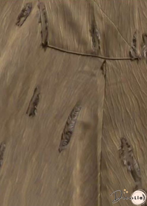 Italian Khaki V Neck Pockets Patchwork Trench Coat Spring