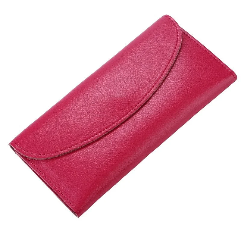 Genuine Leather Luxury Men & Women Long Wallet Lady Slim Purse Female Clutch Money Bag Thin Wallets Coin Credit Card Holder