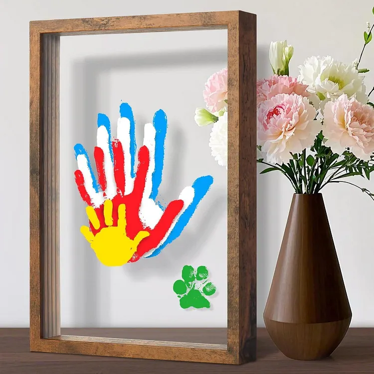 🎁DIY Family Keepsake Gift &ndash; Wooden Transparent Handprint Photo Frame Kit🙌