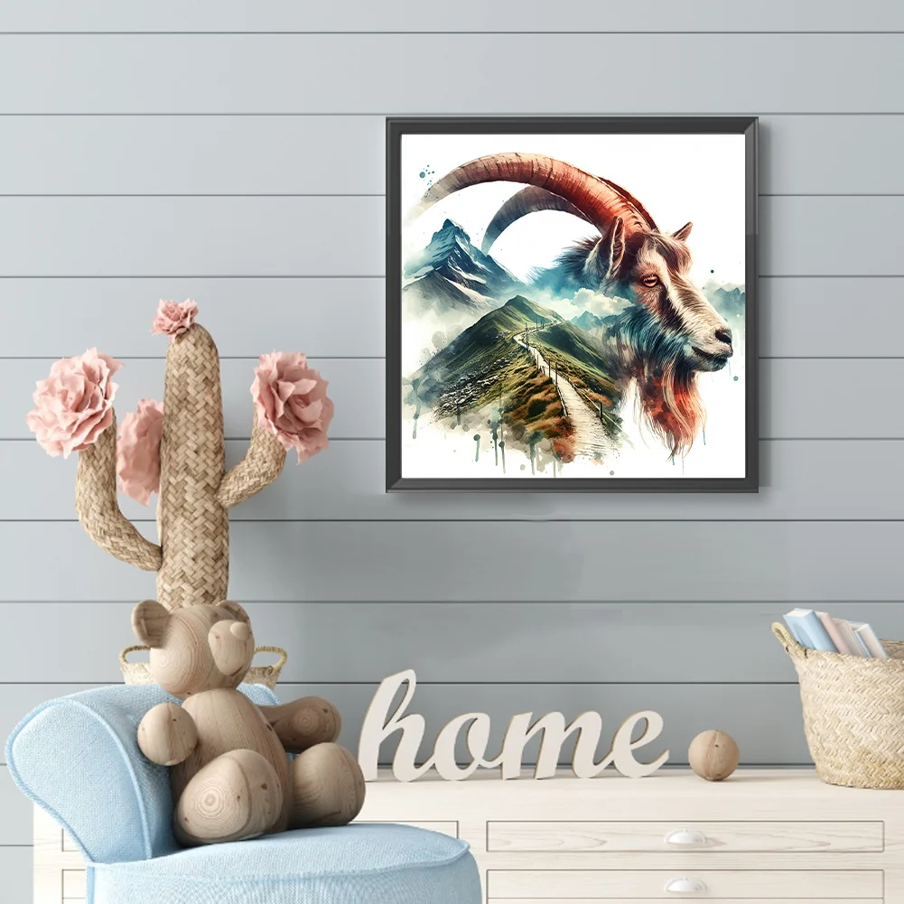 Diamond Painting - Full Round Drill - Goat Silhouettes(Canvas|30*30cm)