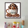 Coffee Dachshund-Partial 11CT Stamped Cross Stitch Bead Embroidery 36*36cm/14.17*14.17in tapestrymarket
