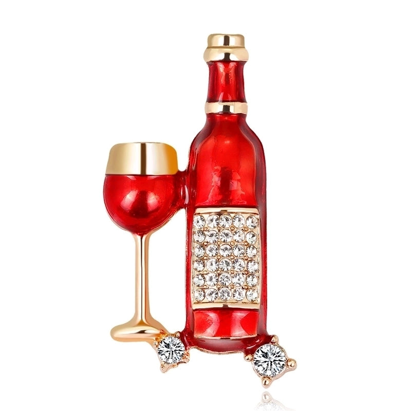 Fashion Pin Wine Glass Alloy Plating Women'S Brooches