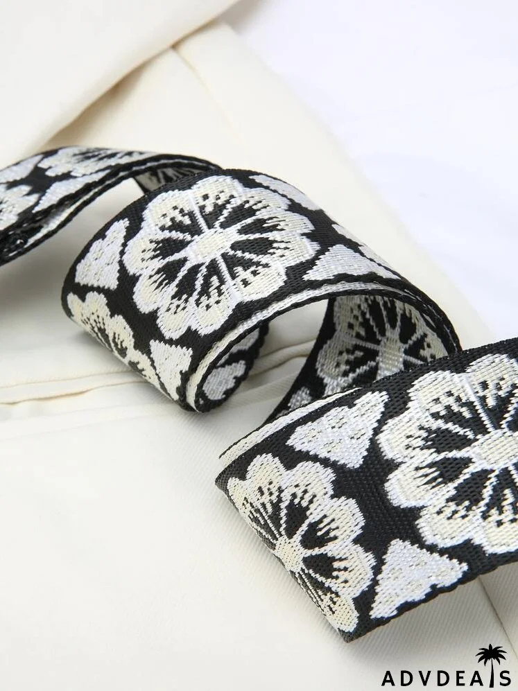 Floral Embroidery Bag Strap