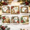 6pcs Gingerbread House DIY Diamond Painting Cards Art 15x15cm for Adults