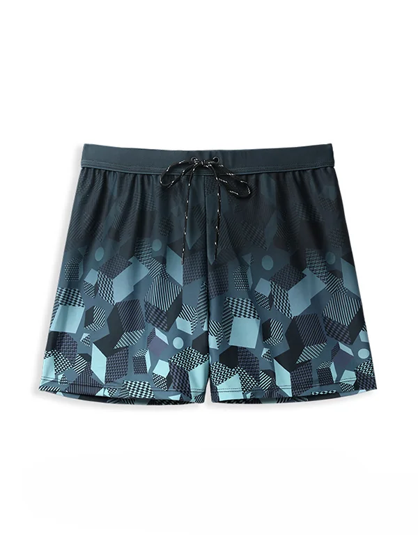 Stretch Navy geometric clashing Shorts