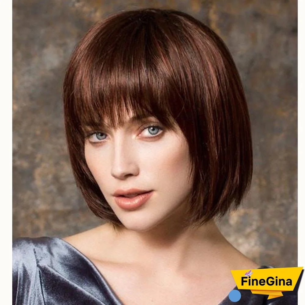 Women's Wigs with Short Straight Hair Bobo Headgear