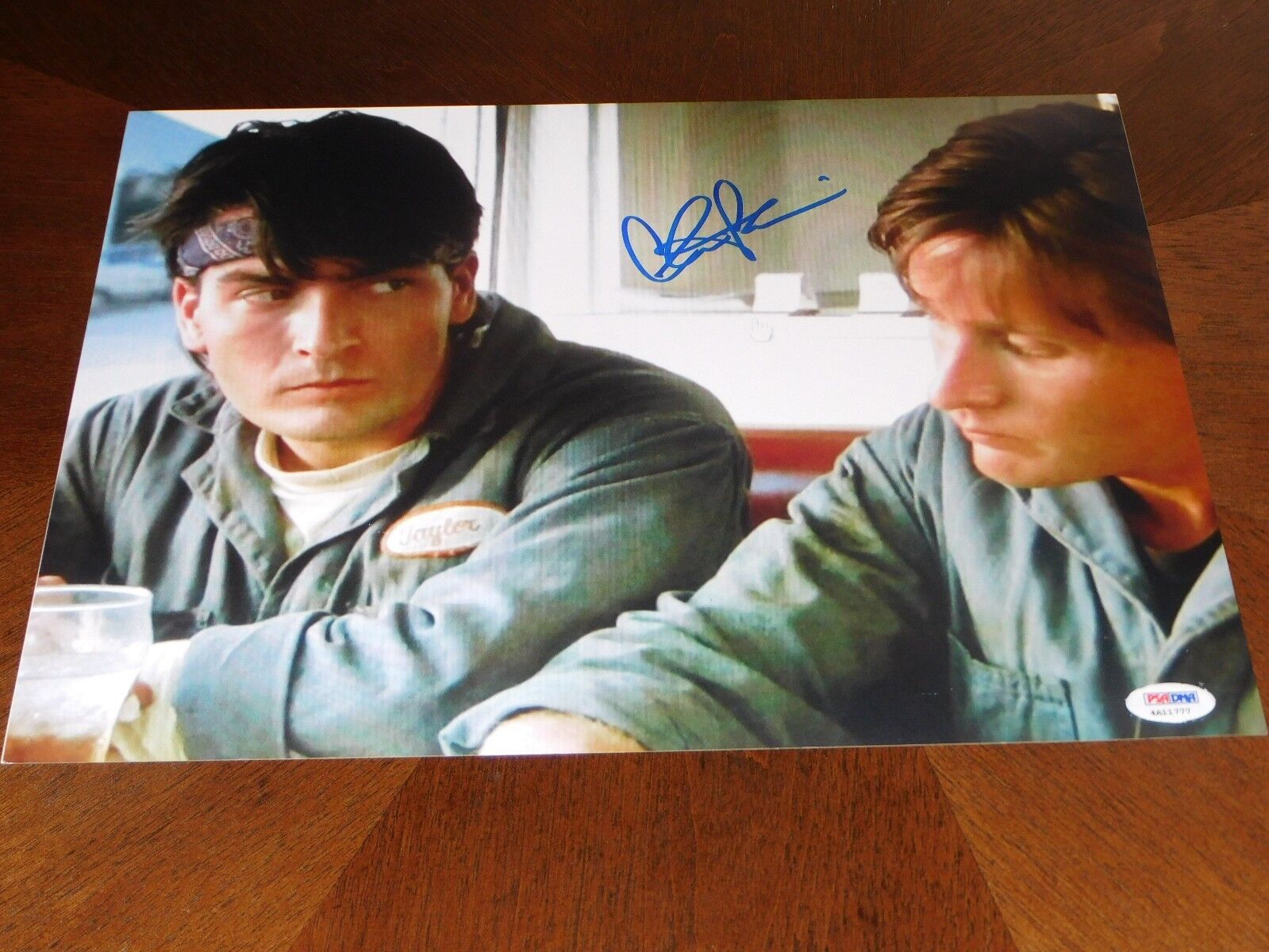 Charlie Sheen autographed 11x14 Photo Poster painting AUTO PSA/DNA COA Men at Work 'Carl Taylor'