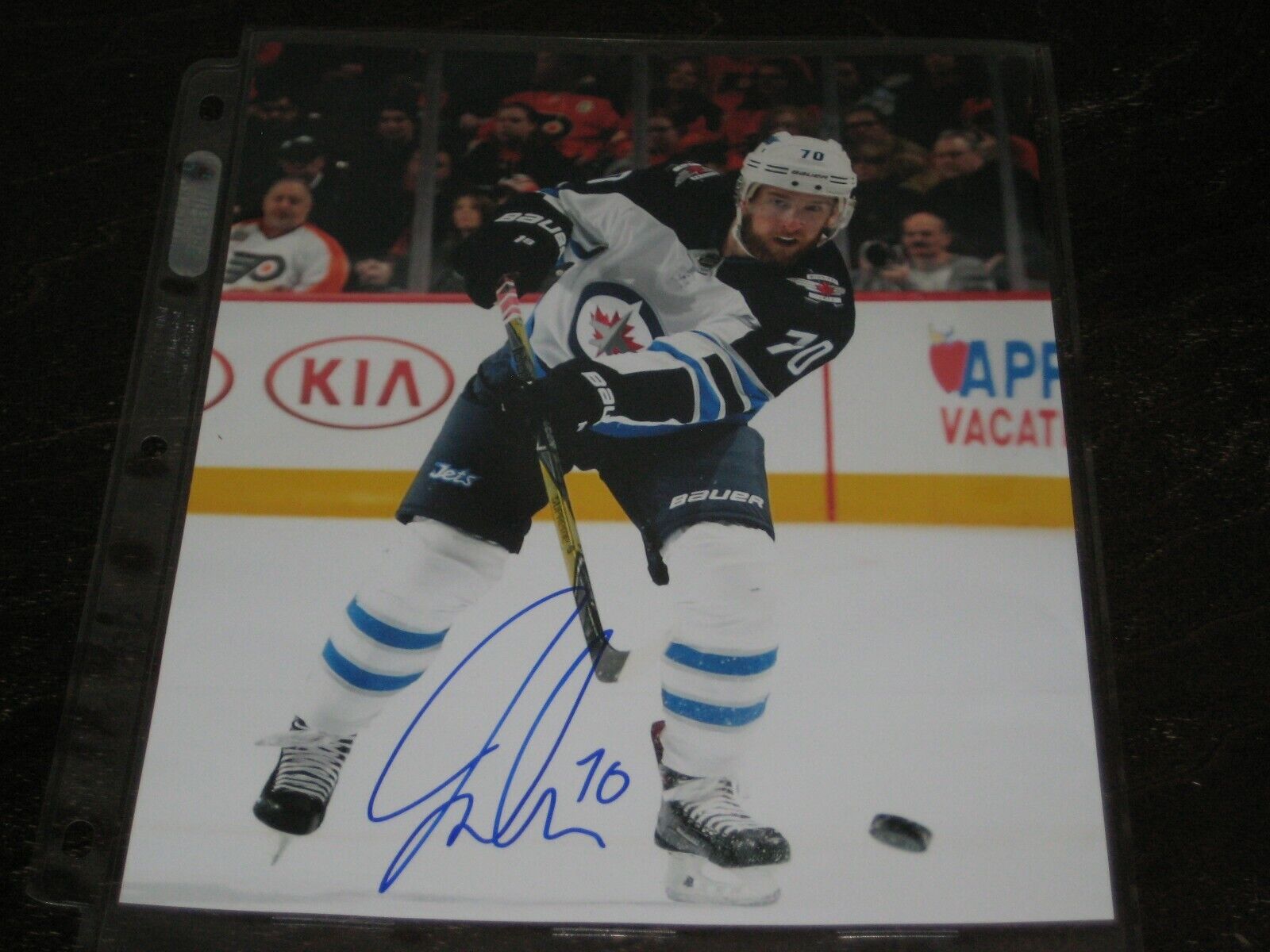 JOE MORROW autographed WINNIPEG JETS 8X10 Photo Poster painting