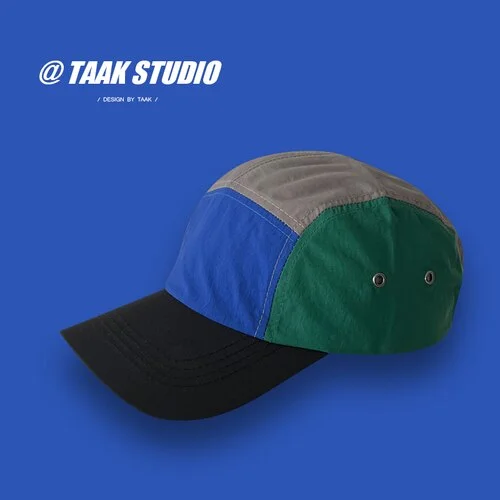 Outdoor Quick-Drying Waterproof Five-Piece Hat Womens Summer Color Matching Baseball Cap Street Sunshade Breathable Sun Hat Men