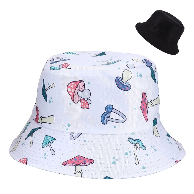 Printed Double-sided Foldable Fisherman Hat Women’s Summer Travel Sunshade Sun Protection Pot Hat For Men