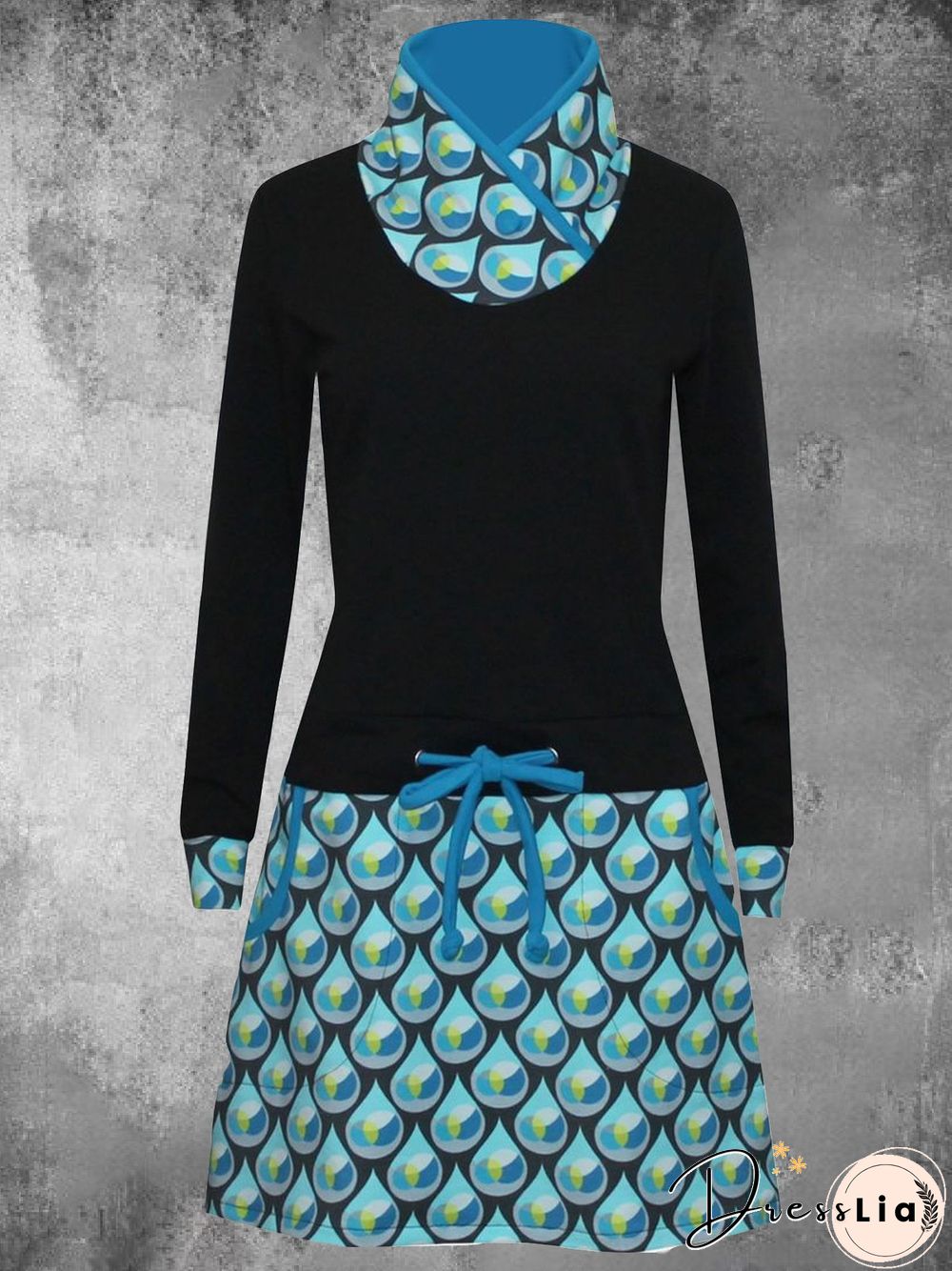 Printed Casual Cotton-Blend Knitting Dress