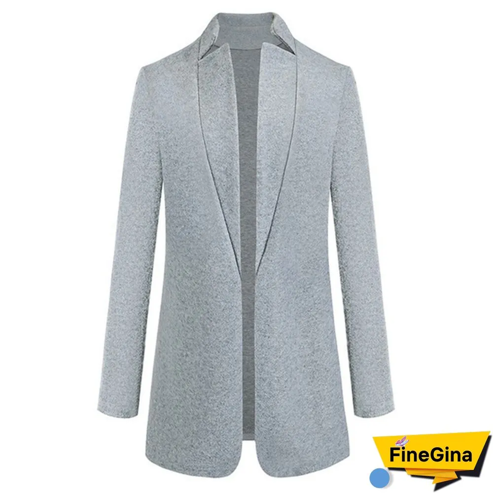 NEW Trending Autumn and Winter Fashion Women's Stand-up Collar Woolen Coat Solid Color Lapel Wool Overcoat Loose Long Windbreaker Jacket Plus Size