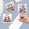 6Pcs Valentines Day Dinosaur Diamond Painting Greeting Card