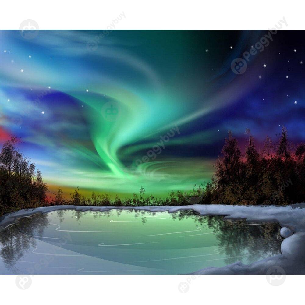 

40*30CM Paint By Numbers-Aurora, 501 Original