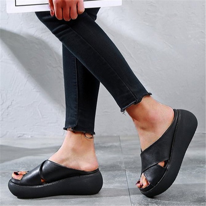 Platform Open Toe Comfy Slipper Casual Slide Sandals CS171- Fabulory