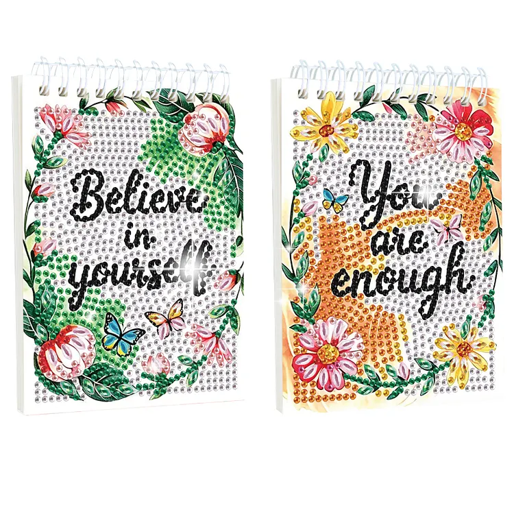 【Notebook】2Pcs Self-Encouragement Diamond Painting Notebook 80 Pages No Lines for DIY Crafts Gift gbfke
