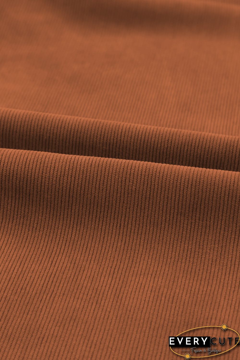 Brown Tie Knot Puff Sleeve Straight Leg High Rise Jumpsuit