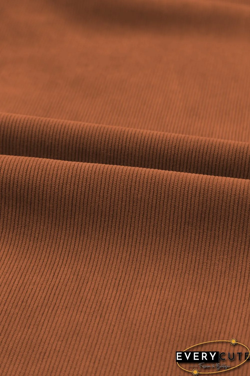 Brown Tie Knot Puff Sleeve Straight Leg High Rise Jumpsuit