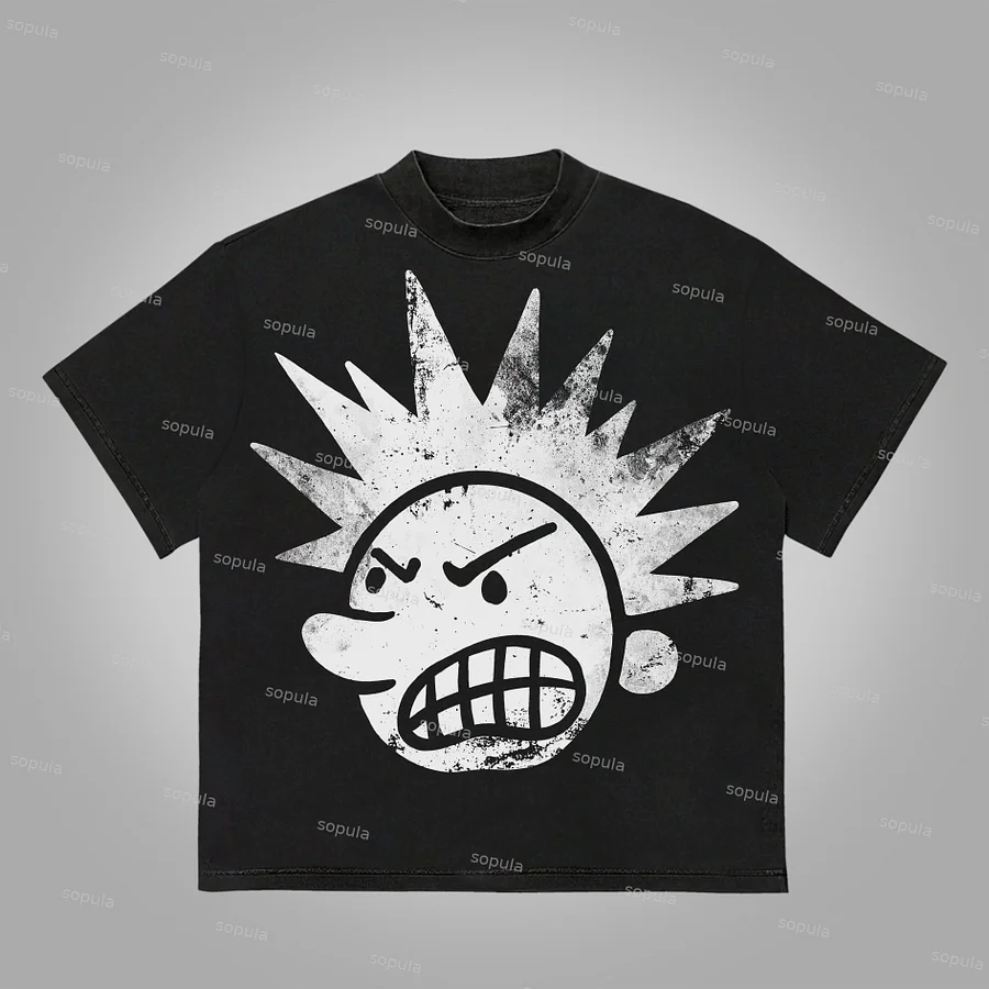 Casual The Brain Explodes Print 100% Cotton Short Sleeve T-Shirt