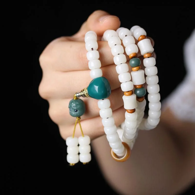 Natural Bodhi Seed 108 Beads Mala Wisdom Bracelet Necklaces