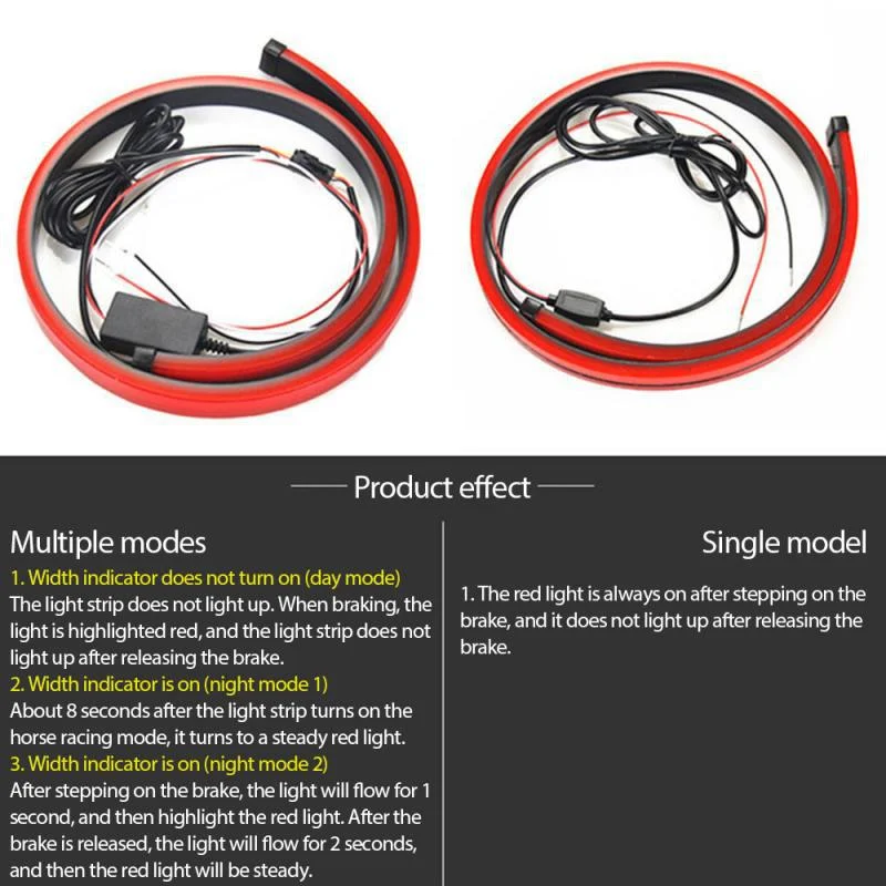 Car modified tail wing LED carbon fiber streamer light