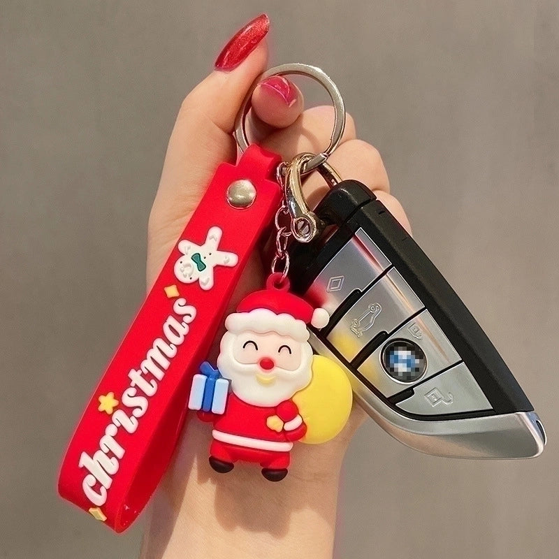 Cartoon Style Christmas Tree Bell Snowman Alloy Soft Glue Christmas Unisex Keychain