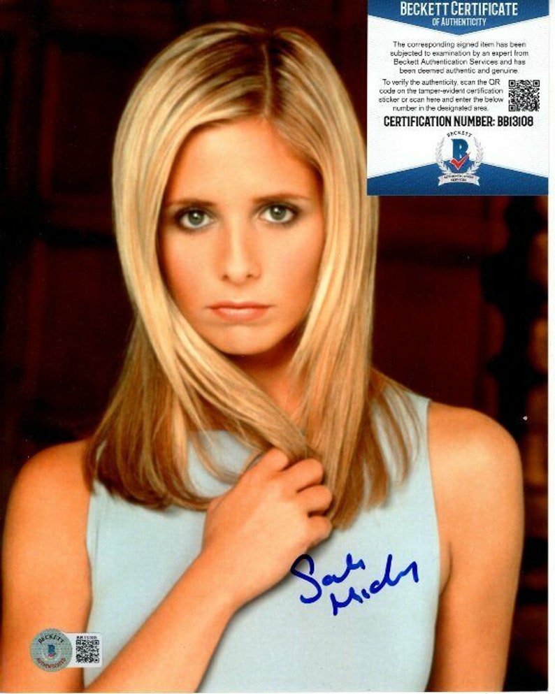 Sarah michelle gellar signed 8x10 Photo Poster painting beckett bas