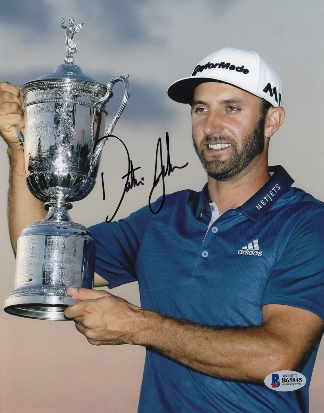 Dustin Johnson #1 8x10 Signed 8x10 Photo Poster painting Beckett Certified Golf 041118