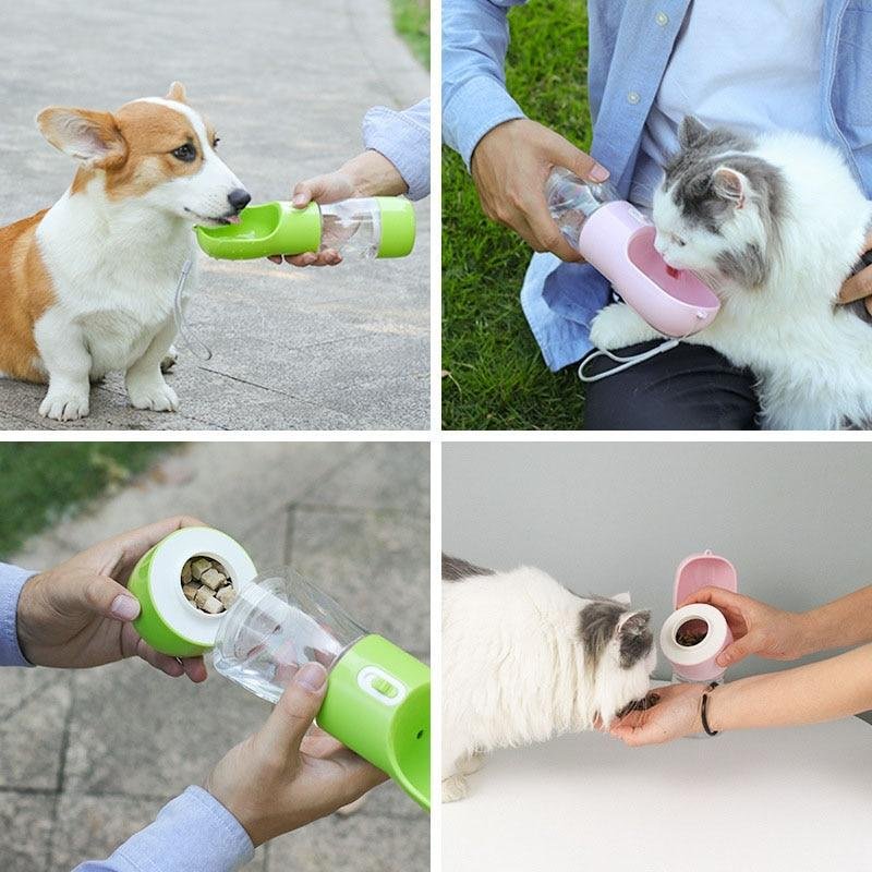 Water Bottle Portable Feeder Dispenser for Small Large Dogs Cats
