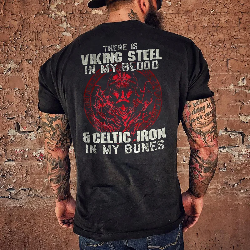 Livereid  There Is Viking Steel In My Blood Printed Men's T-shirt - Livereid