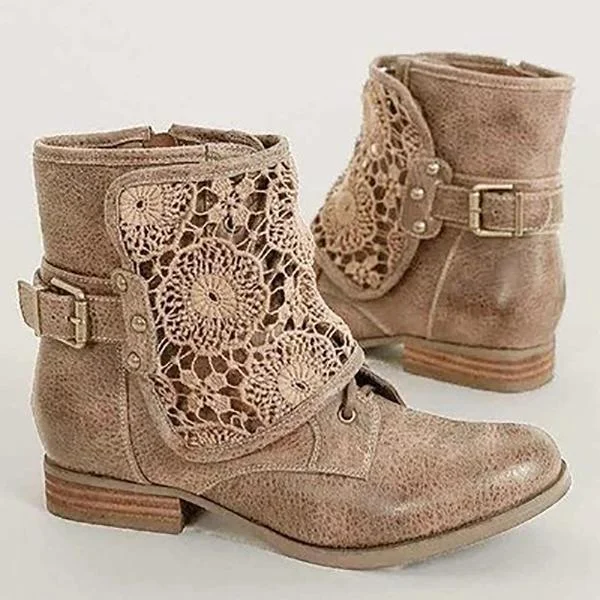Women's Casual Lace Ankle Boots | IFYHOME