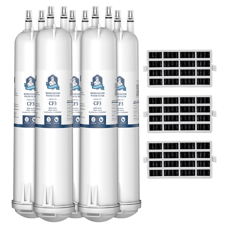 CoachFilters EDR3RXD1 4396841 9083 Refrigerator Water Filter with Air Filter, 5Pack