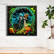 The Nightmare Before Christmas Halloween Plants 40*40cm(canvas) full round  drill diamond painting