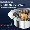 Stainless steel sink strainer, kitchen sink spring-loaded core, vegetable wash basin drain plug, sewer anti-clogging groove