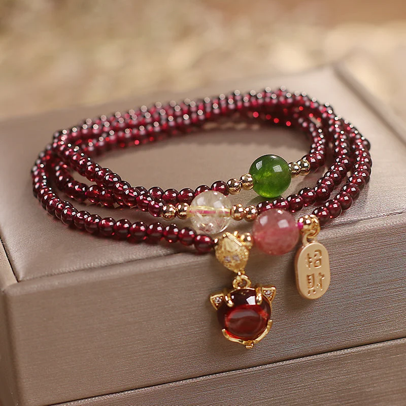 Garnet Crystal Lucky Fortune bracelet
