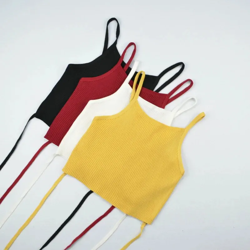 Brownm Brownm Waist Cross Rope Bare Back Small Sling Vest Short Umbilization Bottom Back Hollow Top