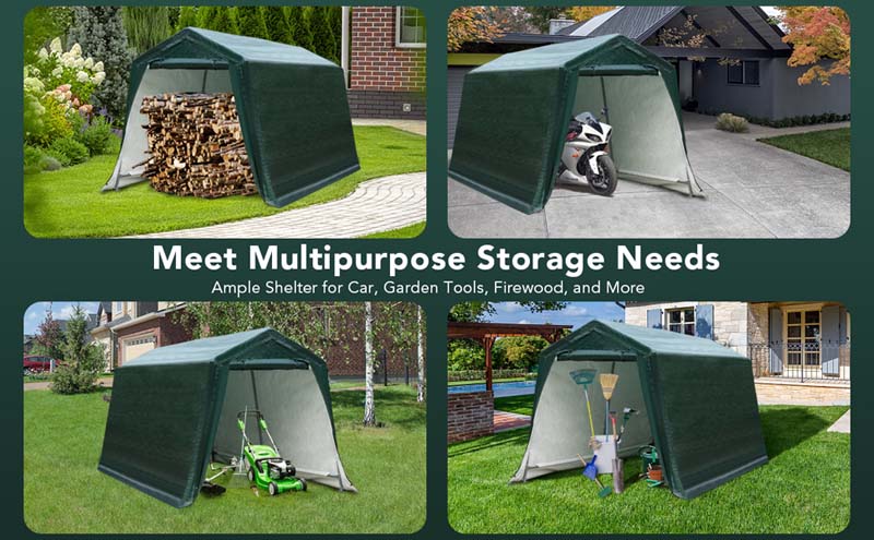 Eletriclife 8 x 14 Feet Patio Car Tent Carport Storage Shelter Shed Canopy
