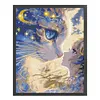 Cartoon Girl Cat-11CT Stamped Cross Stitch 40*50cm/15.75*19.69in tapestrymarket