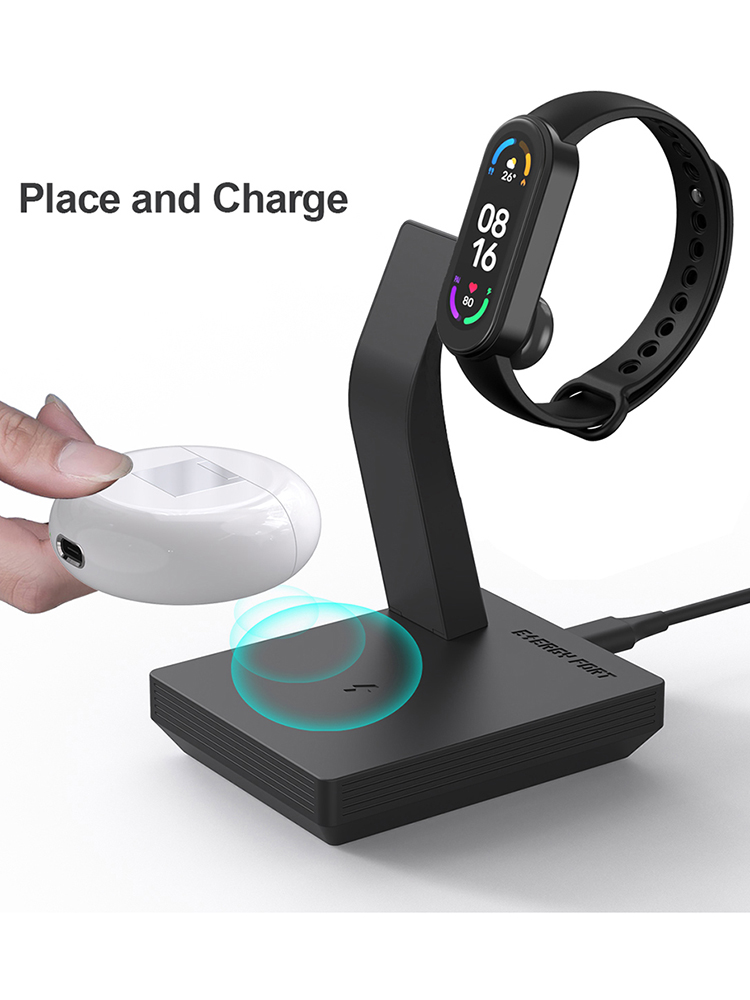 

3 in 1 Wireless Charger Kits 10W Mini USB Charger 5V 2A for Xiaomi Mi Band 7 6 5, 501 Original